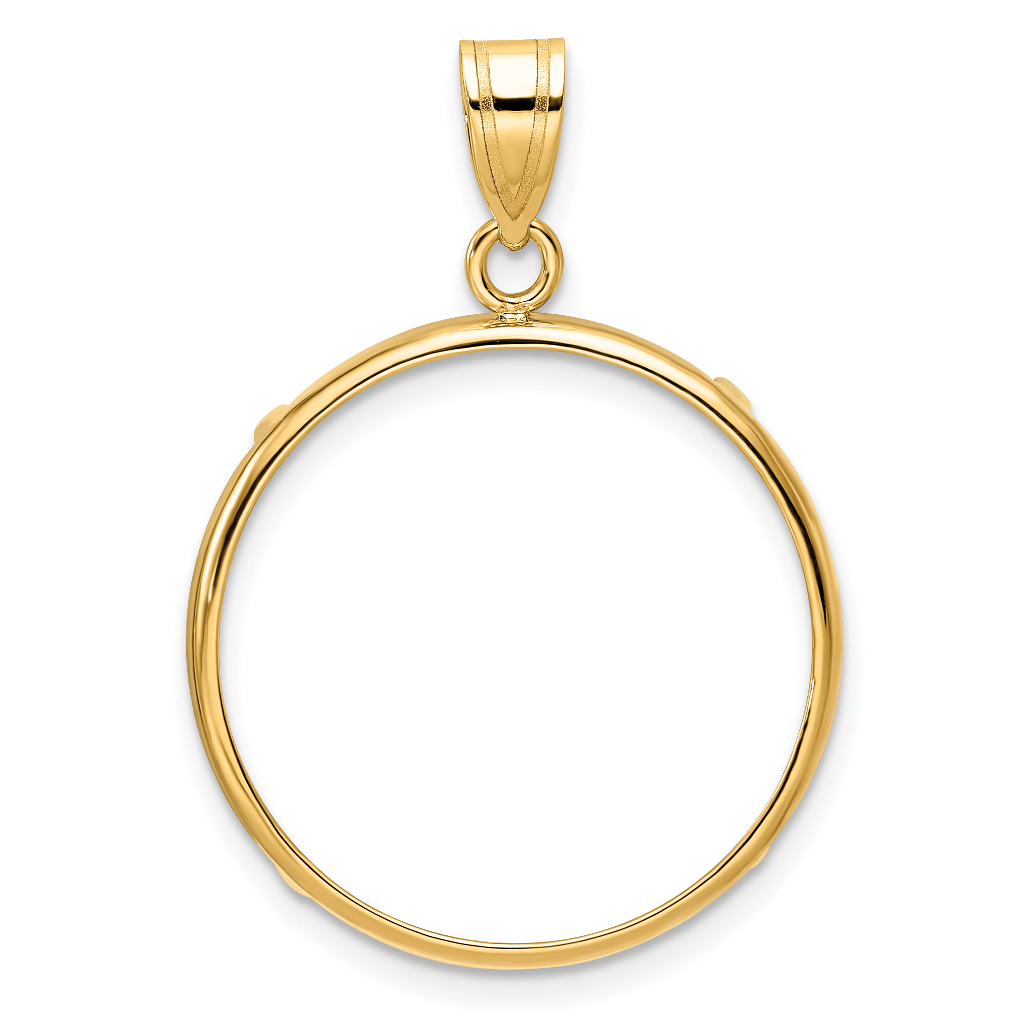 Wideband Distinguished Coin Jewelry 14k Polished 22.0mm Prong Coin Bezel Pendant (C1801/22.0)