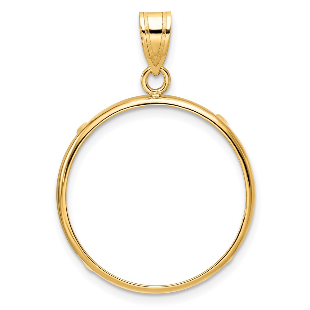 Wideband Distinguished Coin Jewelry 14k Polished 22.0mm Prong Coin Bezel Pendant (C1801/22.0)