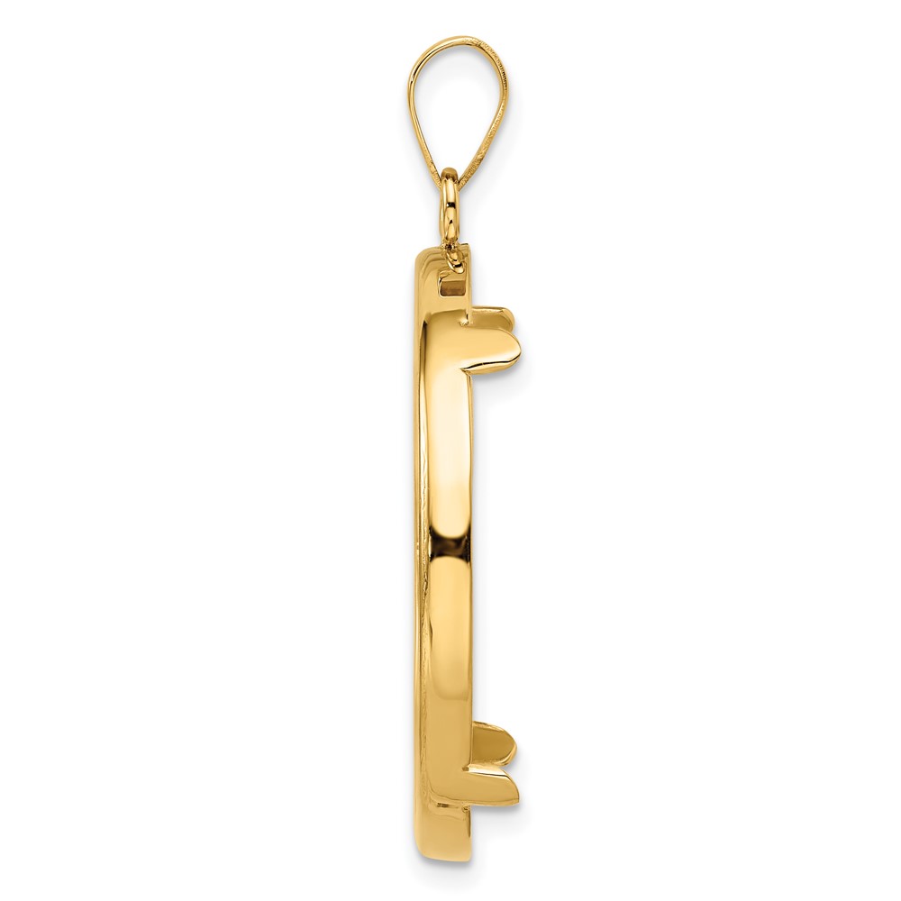 Wideband Distinguished Coin Jewelry 14k Polished 27.0mm Prong Coin Bezel Pendant (C1801/27.0)