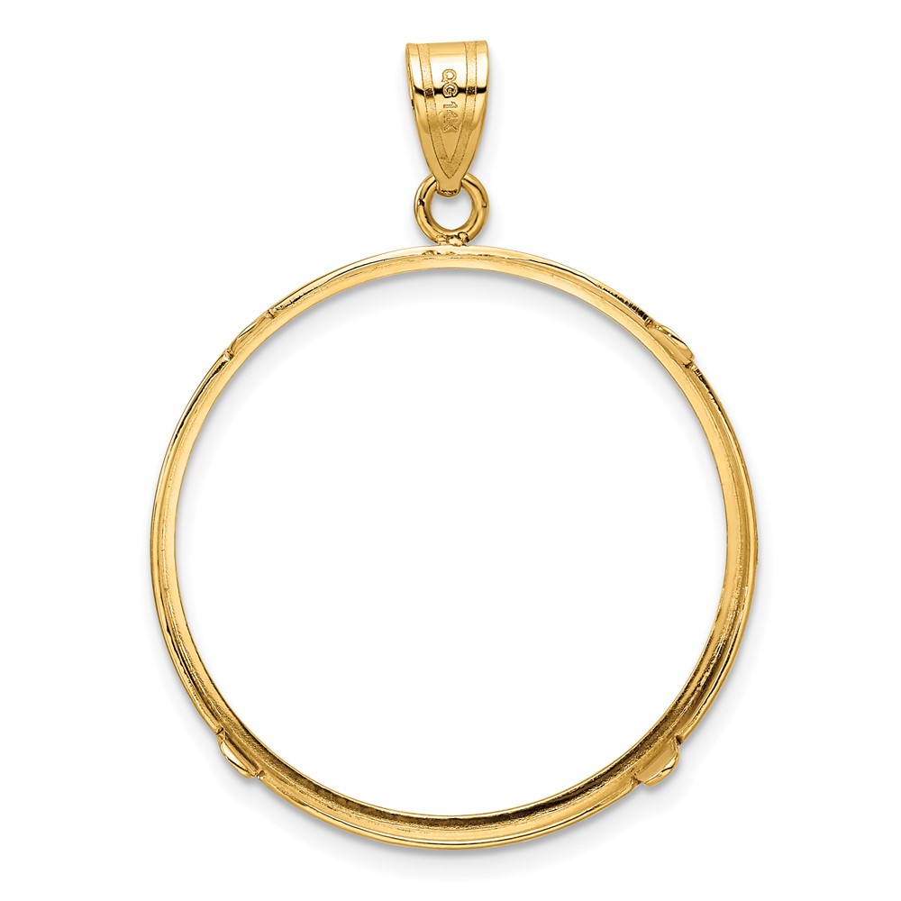 Wideband Distinguished Coin Jewelry 14k Polished 27.0mm Prong Coin Bezel Pendant (C1801/27.0)