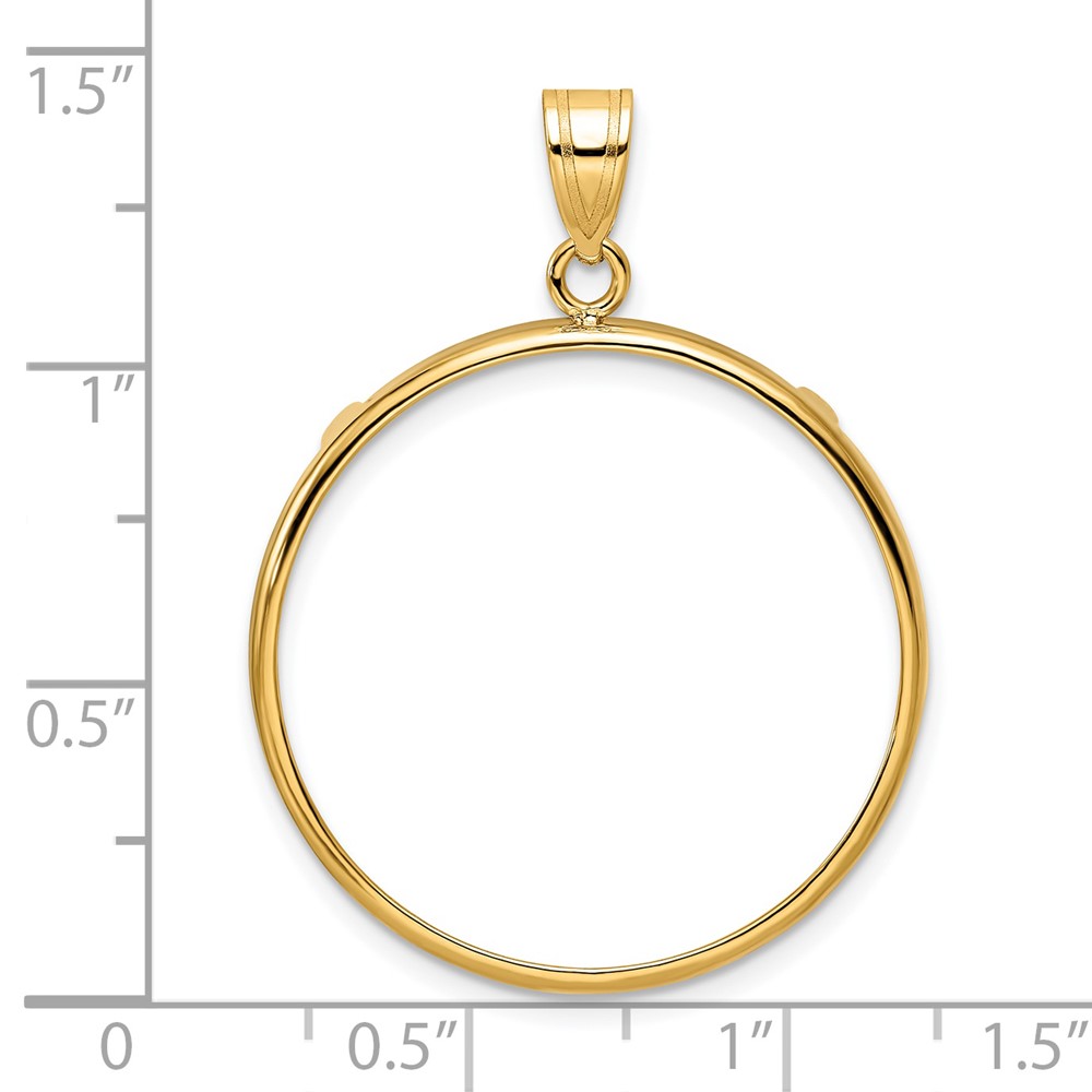Wideband Distinguished Coin Jewelry 14k Polished 27.0mm Prong Coin Bezel Pendant (C1801/27.0)