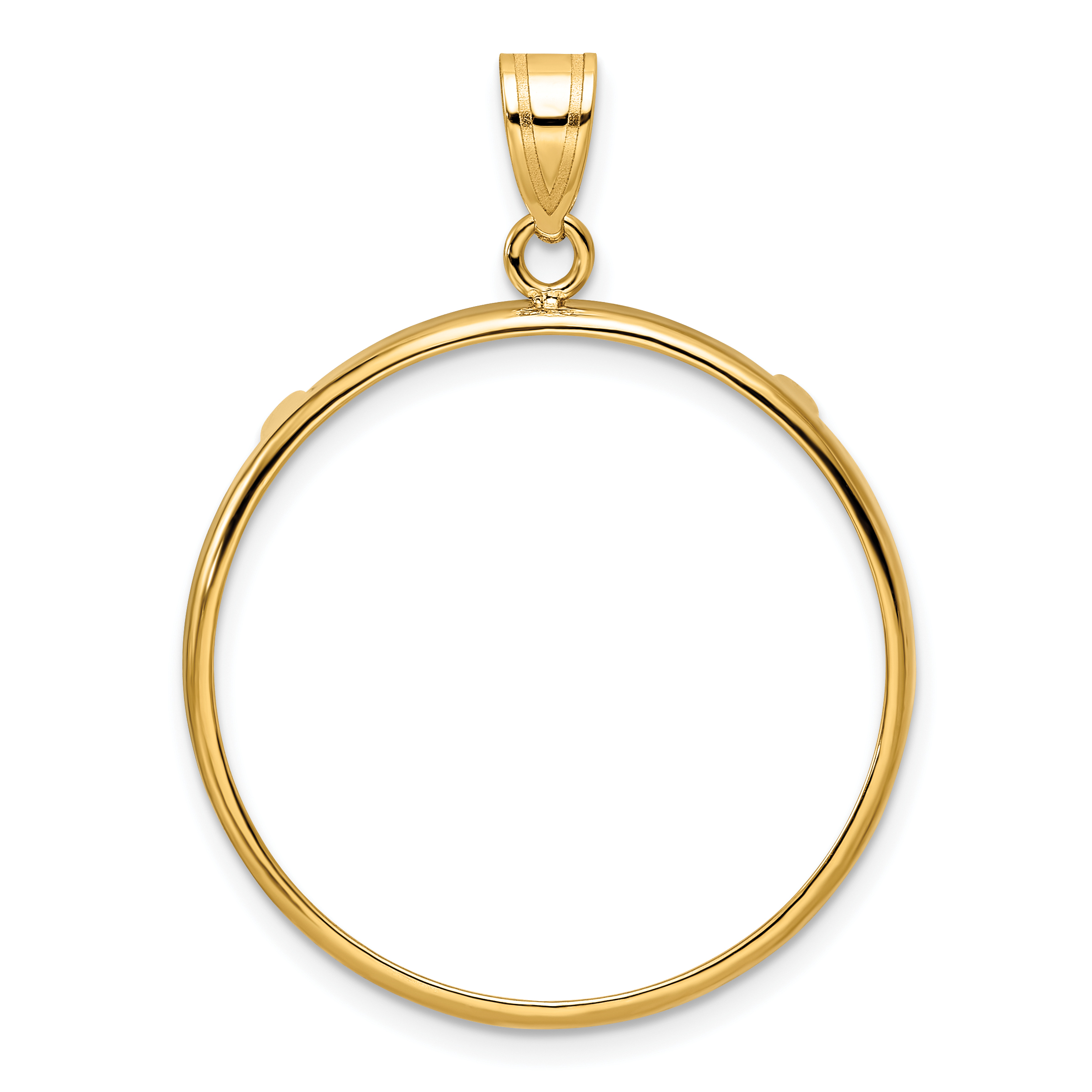 Wideband Distinguished Coin Jewelry 14k Polished 27.0mm Prong Coin Bezel Pendant (C1801/27.0)