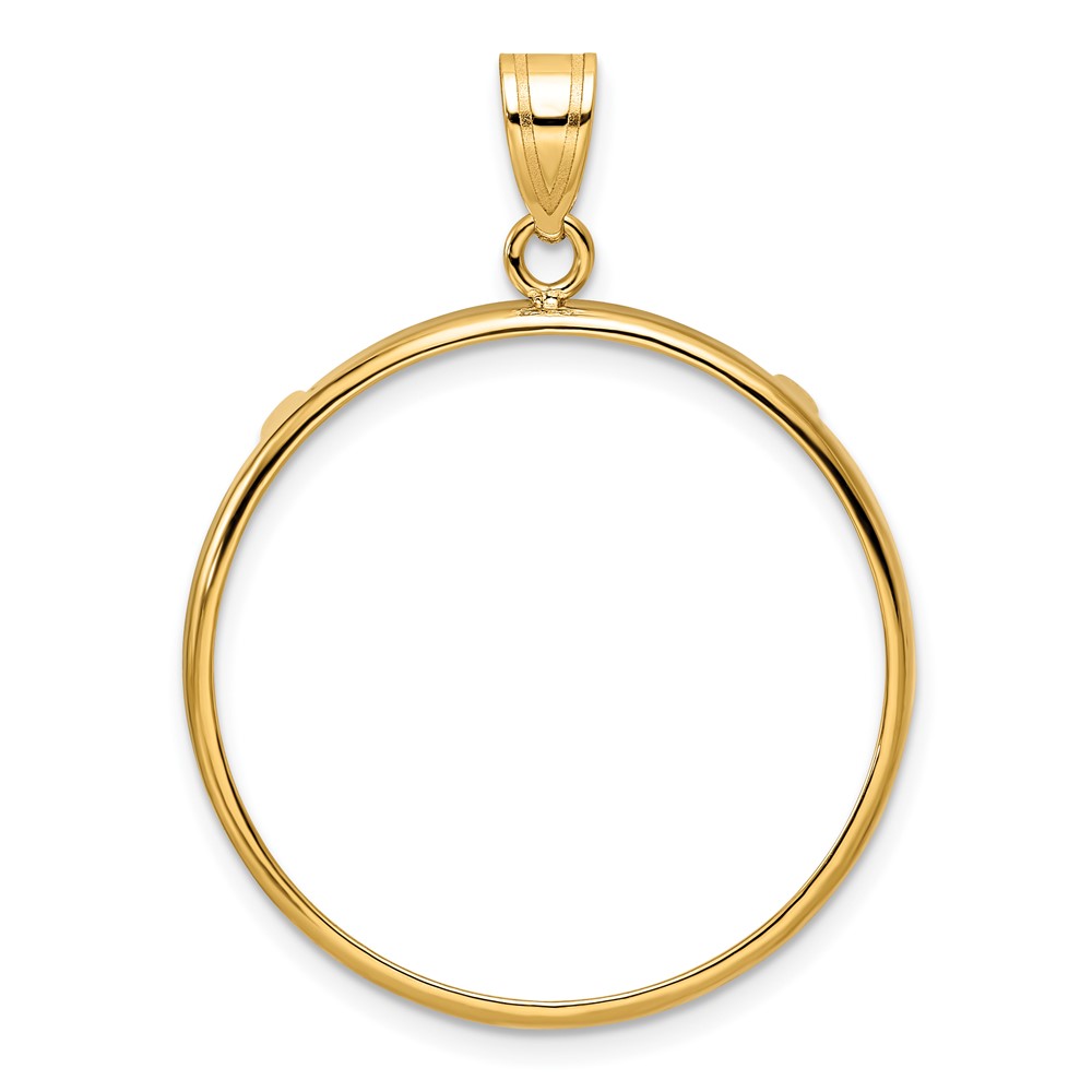 Wideband Distinguished Coin Jewelry 14k Polished 27.0mm Prong Coin Bezel Pendant (C1801/27.0)