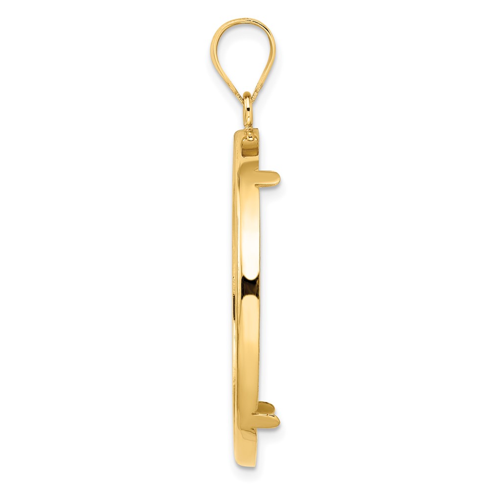 Wideband Distinguished Coin Jewelry 14k Polished 32.0mm Prong Coin Bezel Pendant (C1801/32.0)