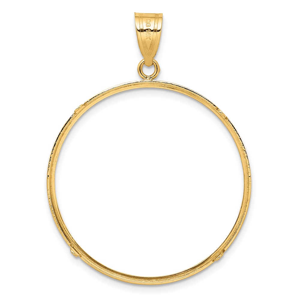 Wideband Distinguished Coin Jewelry 14k Polished 32.0mm Prong Coin Bezel Pendant (C1801/32.0)