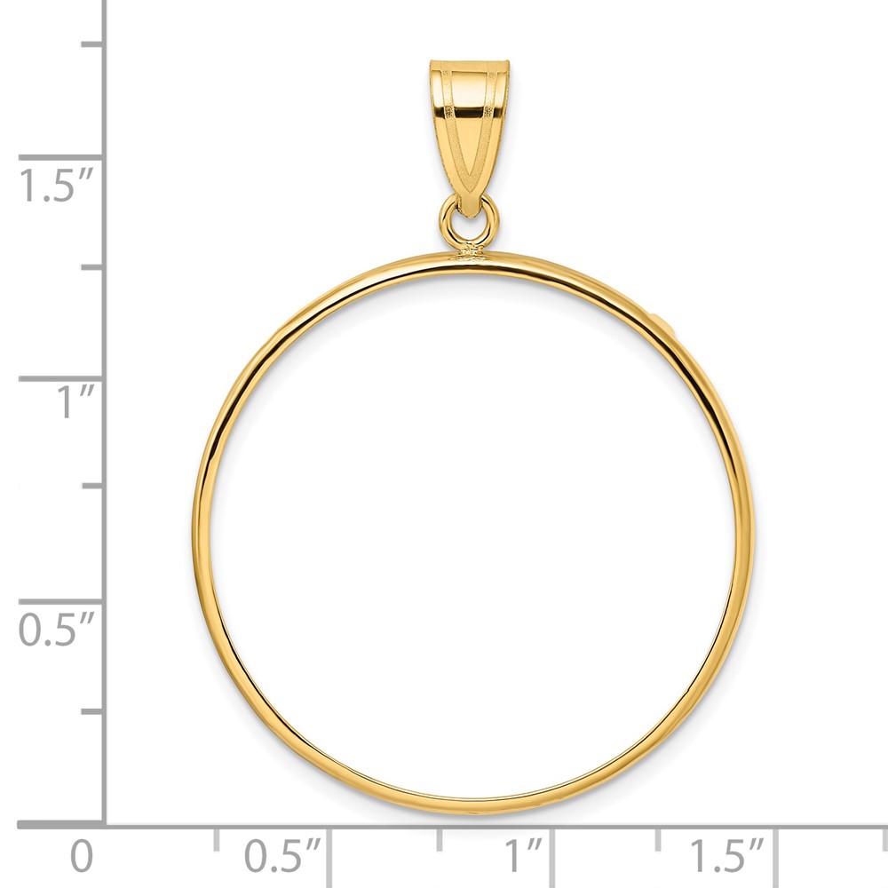 Wideband Distinguished Coin Jewelry 14k Polished 32.0mm Prong Coin Bezel Pendant (C1801/32.0)