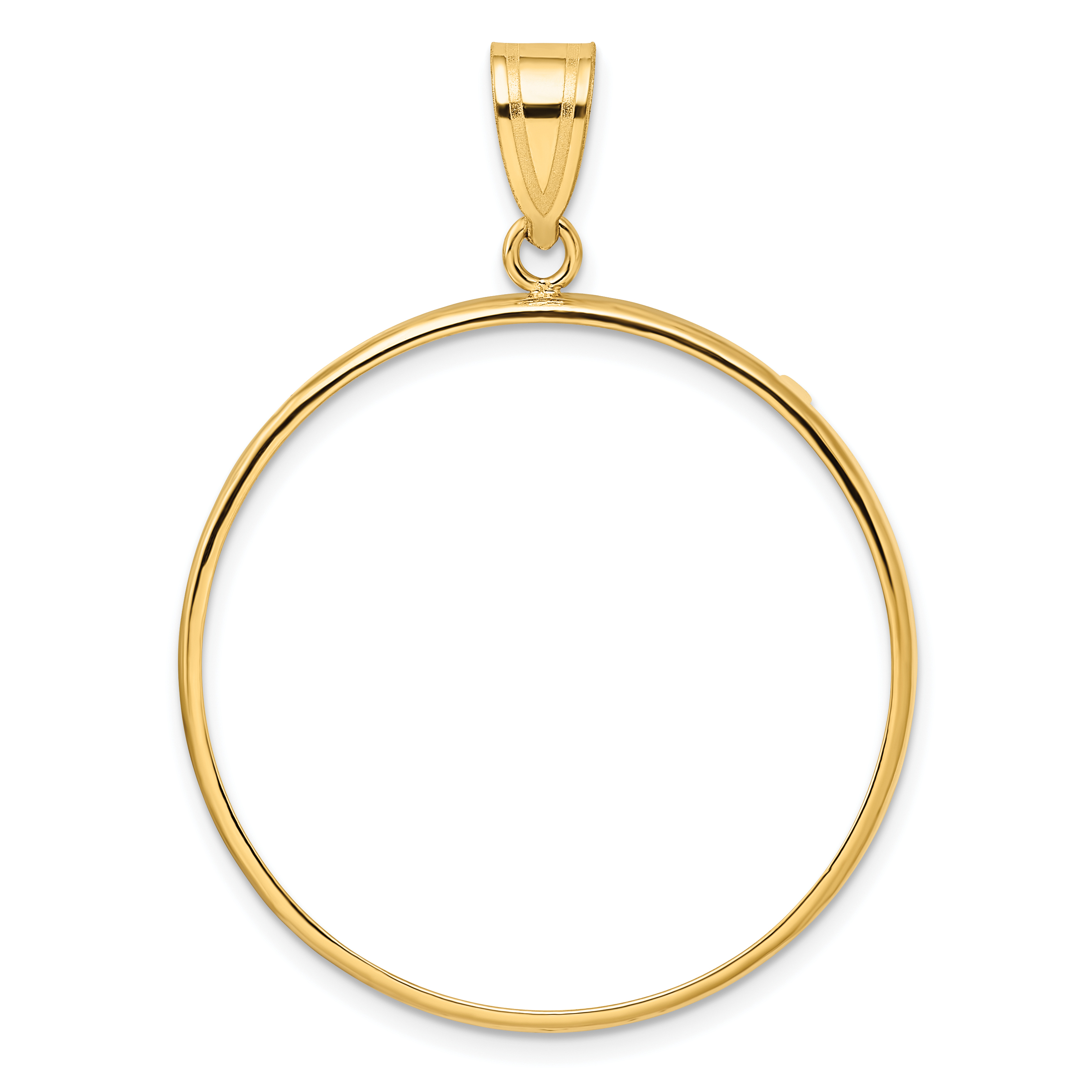 Wideband Distinguished Coin Jewelry 14k Polished 32.0mm Prong Coin Bezel Pendant (C1801/32.0)