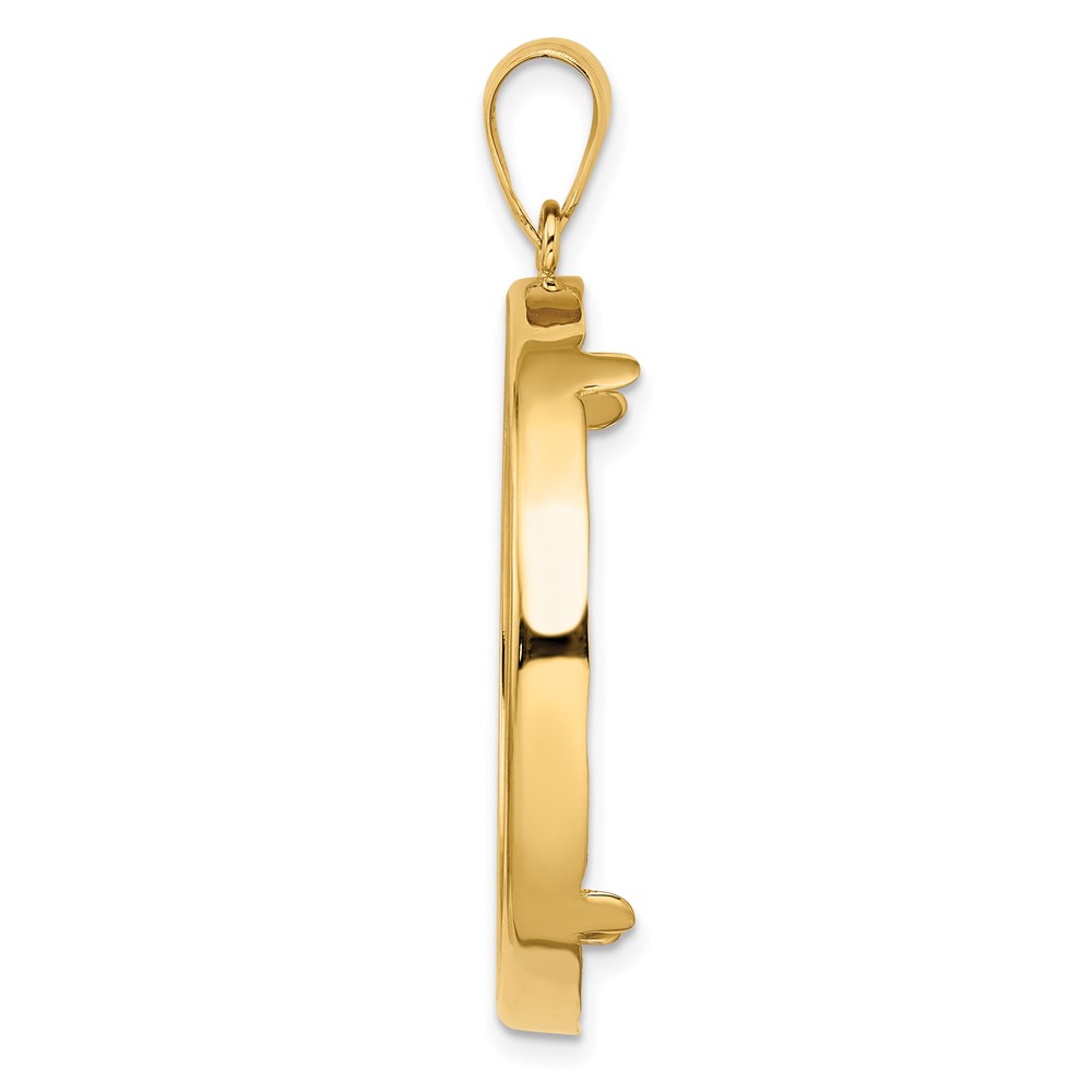 Wideband Distinguished Coin Jewelry 14k Polished 32.7mm Prong Coin Bezel Pendant (C1801/32.7)