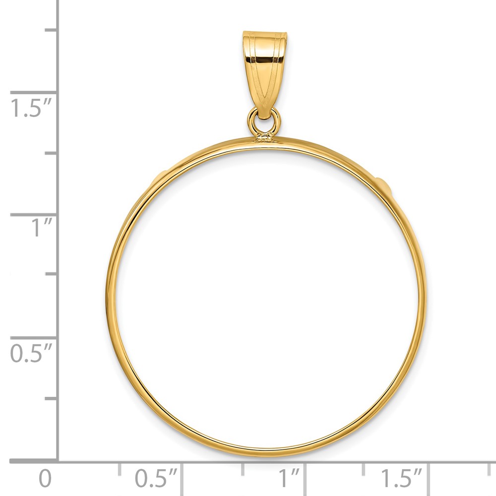 Wideband Distinguished Coin Jewelry 14k Polished 32.7mm Prong Coin Bezel Pendant (C1801/32.7)