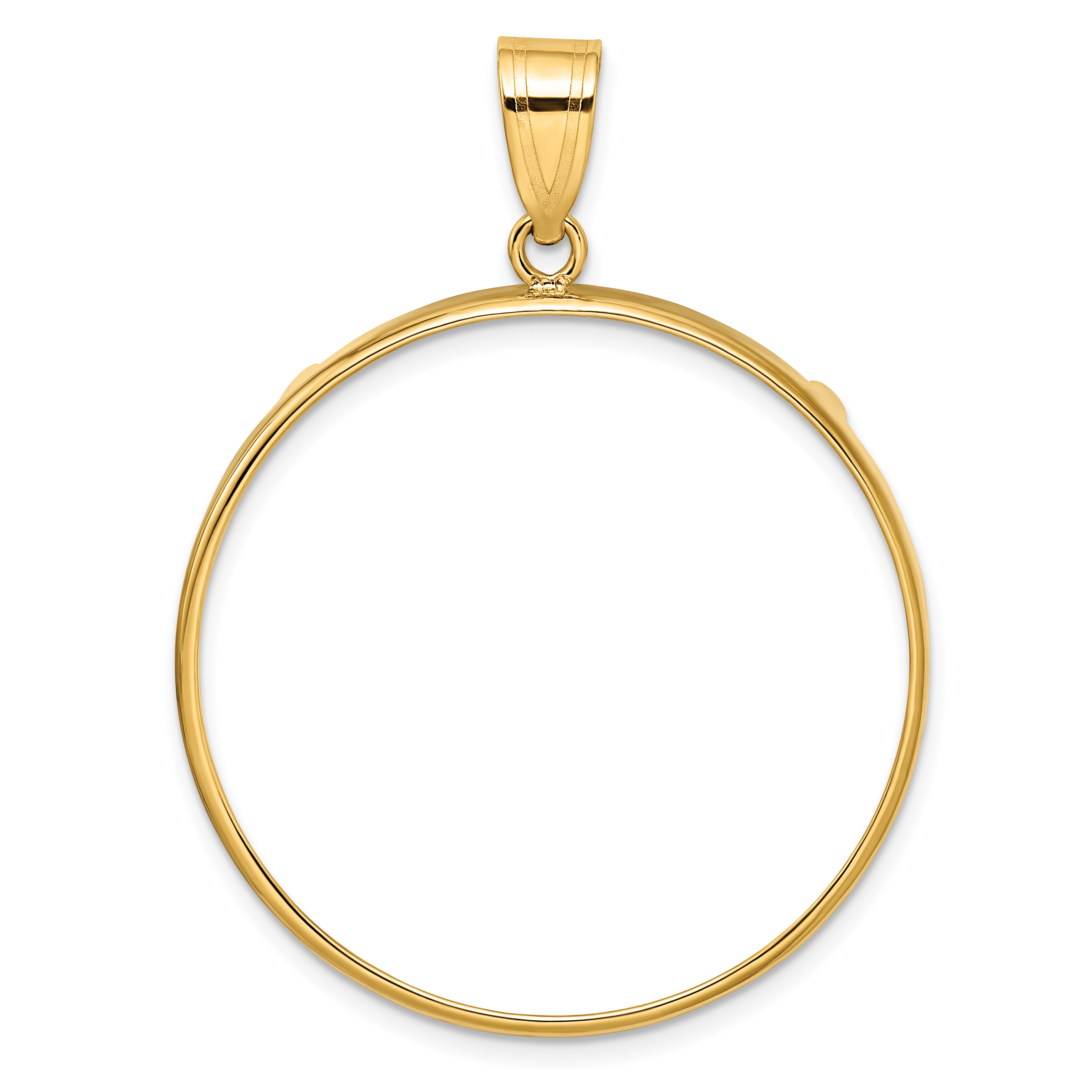 Wideband Distinguished Coin Jewelry 14k Polished 32.7mm Prong Coin Bezel Pendant (C1801/32.7)