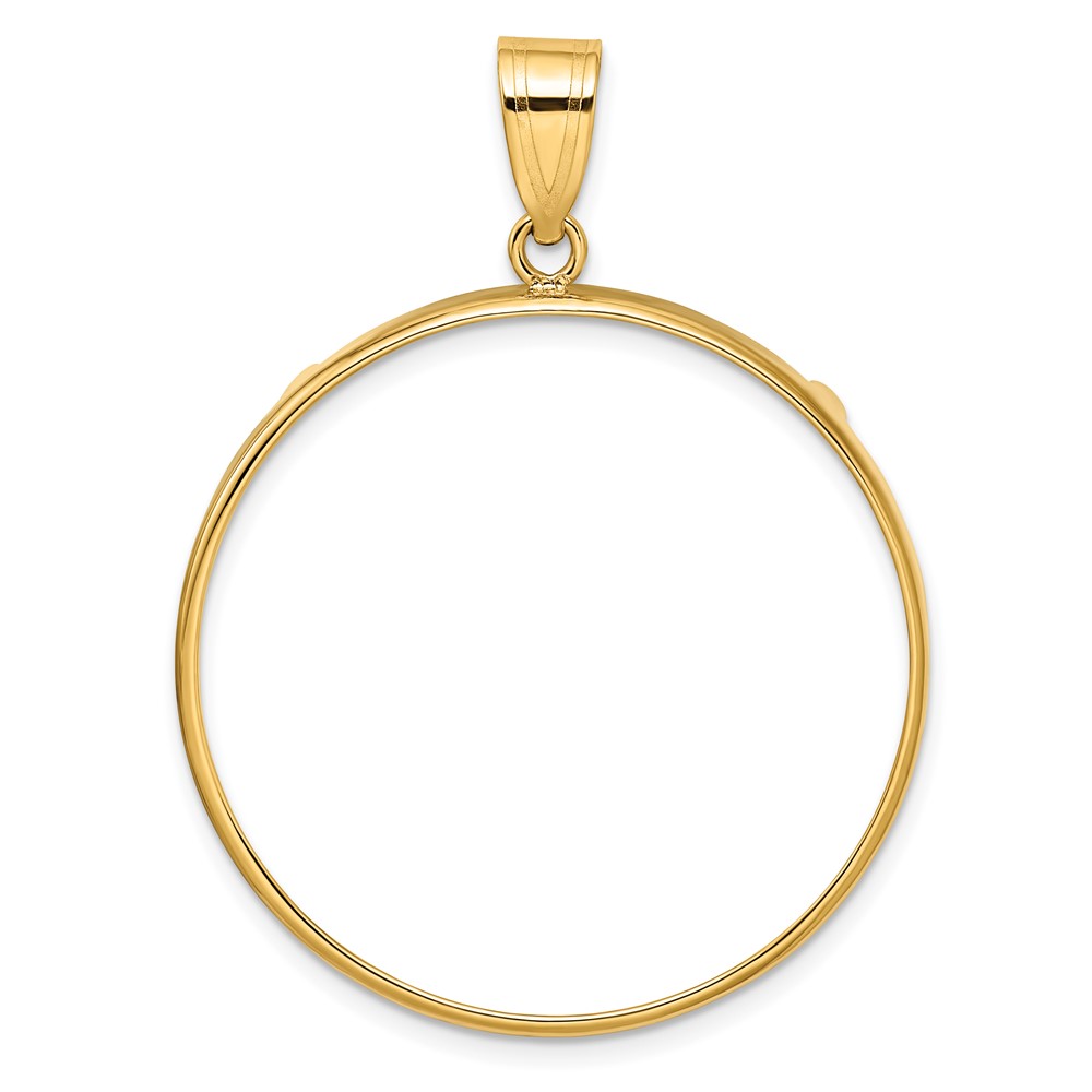 Wideband Distinguished Coin Jewelry 14k Polished 32.7mm Prong Coin Bezel Pendant (C1801/32.7)