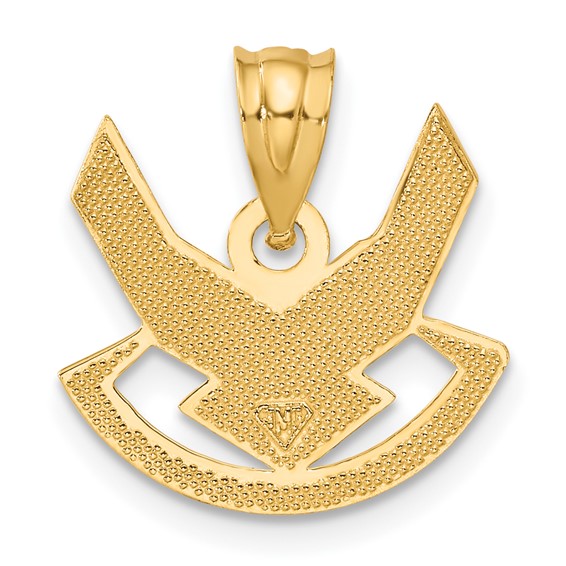 14k Yellow Gold U.S. Air Force Winged Pendant