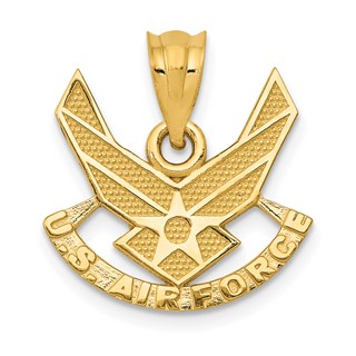 14k Yellow Gold U.S. Air Force Winged Pendant