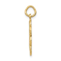 14K Yellow Gold I Love Dogs in Scalloped Circle Charm view 2