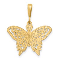 14K Yellow Gold Diamond-cut Butterfly Charm view 3