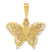 14K Yellow Gold Diamond-cut Butterfly Charm view 1