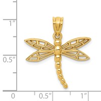 14K Yellow Gold Dragonfly Charm view 3