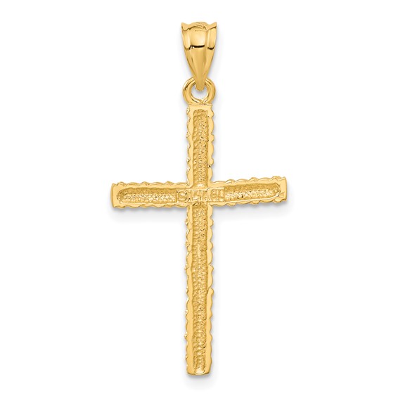 14K Twisted Cross Pendant