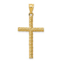 14K Twisted Cross Pendant view 1