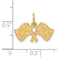 14K Yellow Gold Racing Flags Charm view 4