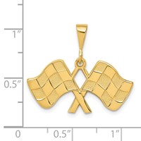 14K Racing Flags Pendant view 4