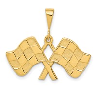 14K Racing Flags Pendant view 1