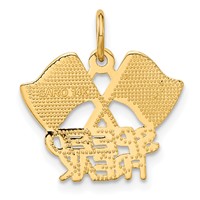 14K Yellow Gold Racing Flags Speed Freak Charm view 3