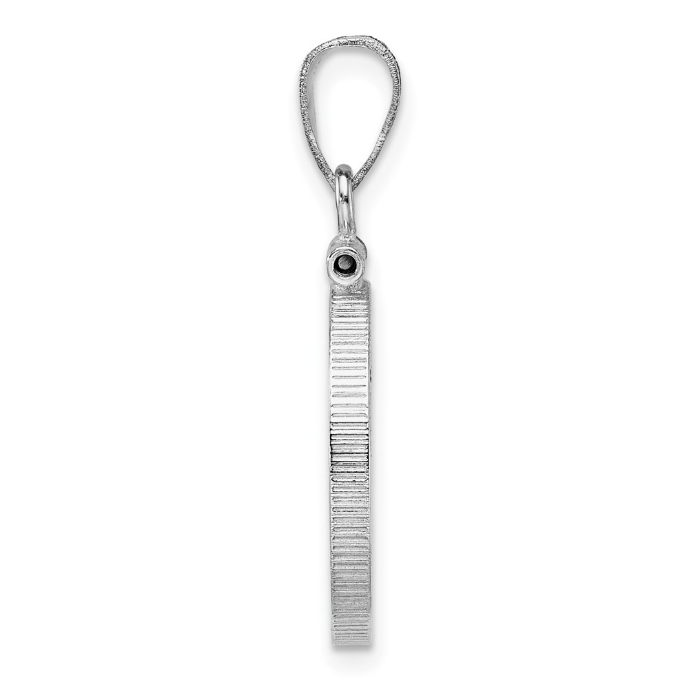 Wideband Distinguished Coin Jewelry 14k White Gold Polished 16.5mm x 1.35mm Screw Top Coin Bezel Pendant (C1885W/16.5)