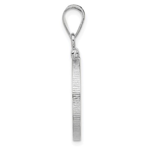 Wideband Distinguished Coin Jewelry 14k White Gold Polished 18.0mm x 1.35mm Screw Top Coin Bezel Pendant