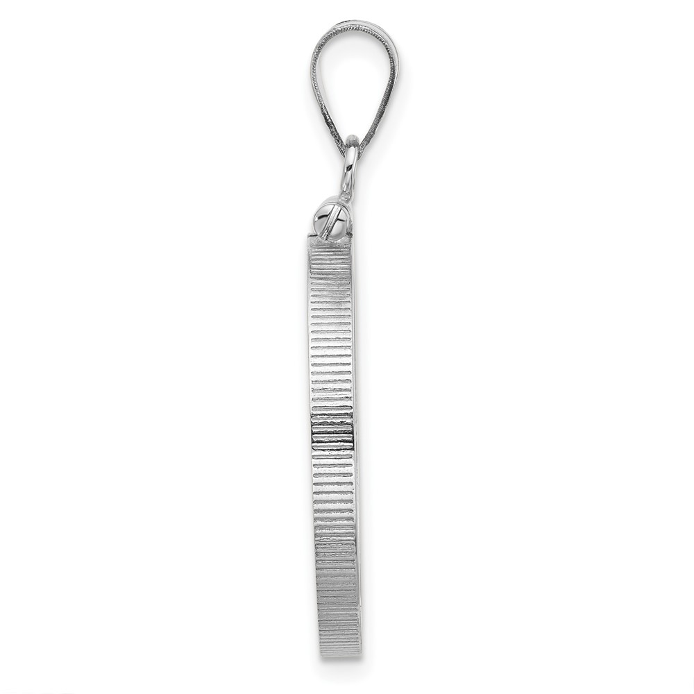 Wideband Distinguished Coin Jewelry 14k White Gold Polished 22.0mm x 1.9mm Screw Top Coin Bezel Pendant (C1885W/22.0)