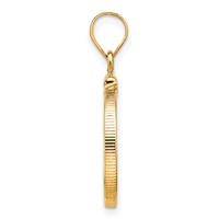 Wideband Distinguished Coin Jewelry 14K Yellow Gold Polished 16.5mm X 1.35mm Screw Top Coin Bezel Pendant view 2