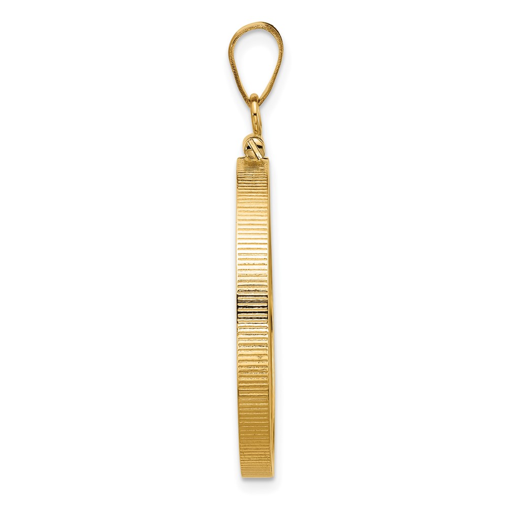 Wideband Distinguished Coin Jewelry 14k Polished 27.0mm x 2.35mm Screw Top Coin Bezel Pendant (C1885/27.0)