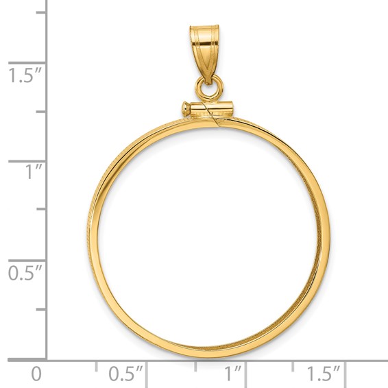 Wideband Distinguished Coin Jewelry 14k Polished 30.0mm x 3.00mm Screw Top Coin Bezel Pendant