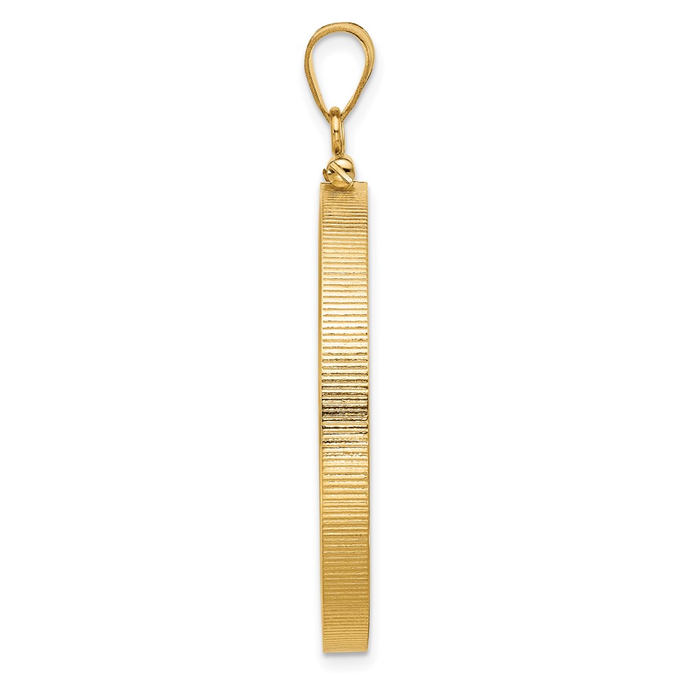 Wideband Distinguished Coin Jewelry 14k Polished 32.7mm x 3.00mm Screw Top Coin Bezel Pendant (C1885/32.7)