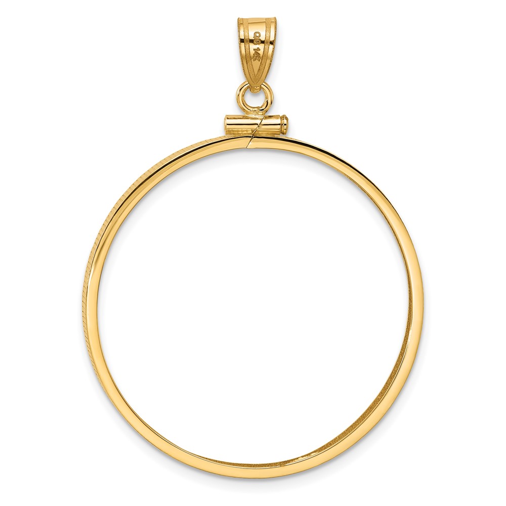 Wideband Distinguished Coin Jewelry 14k Polished 32.7mm x 3.00mm Screw Top Coin Bezel Pendant (C1885/32.7)