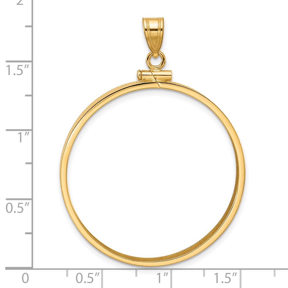 Wideband Distinguished Coin Jewelry 14k Polished 32.7mm x 3.00mm Screw Top Coin Bezel Pendant (C1885/32.7)