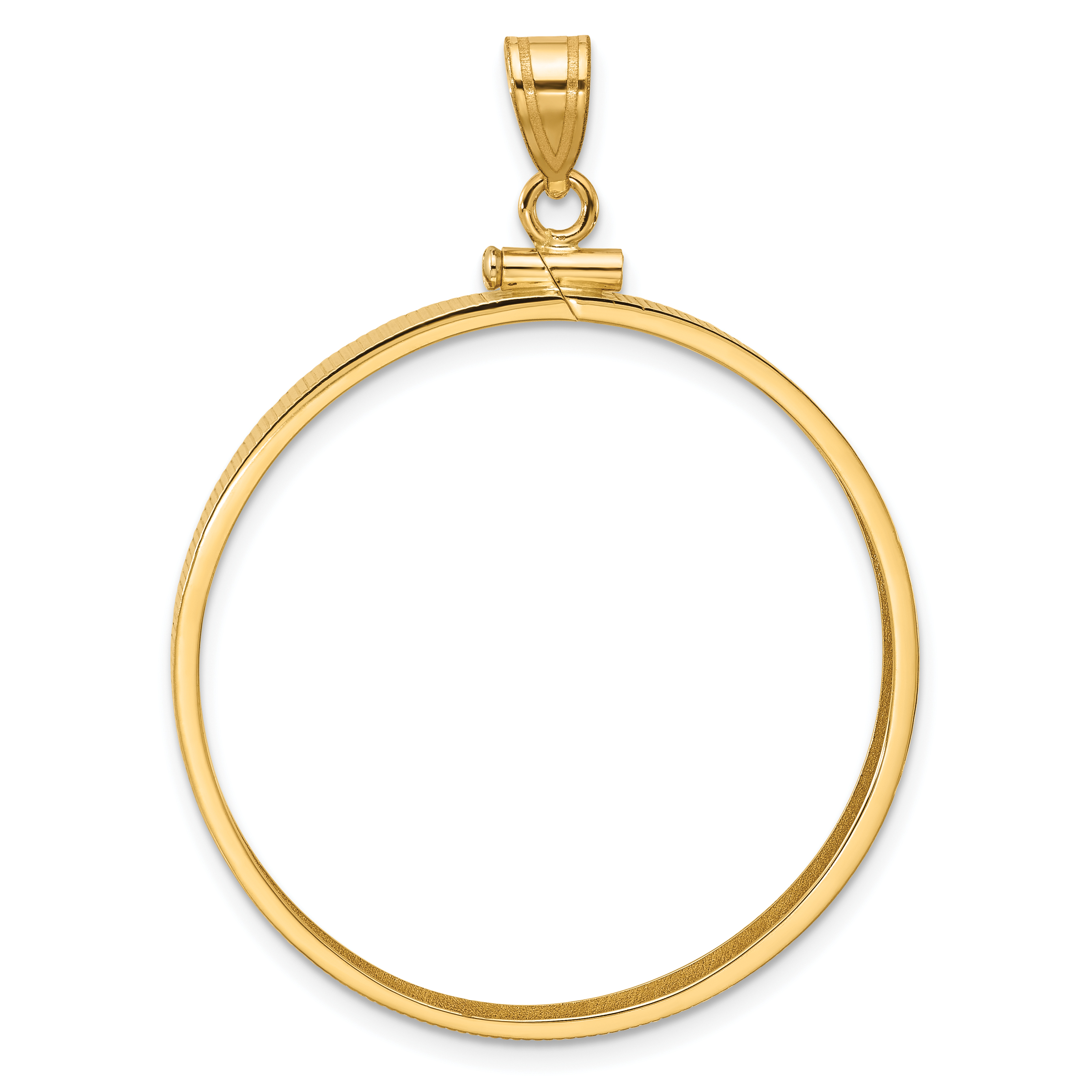 Wideband Distinguished Coin Jewelry 14k Polished 32.7mm x 3.00mm Screw Top Coin Bezel Pendant (C1885/32.7)