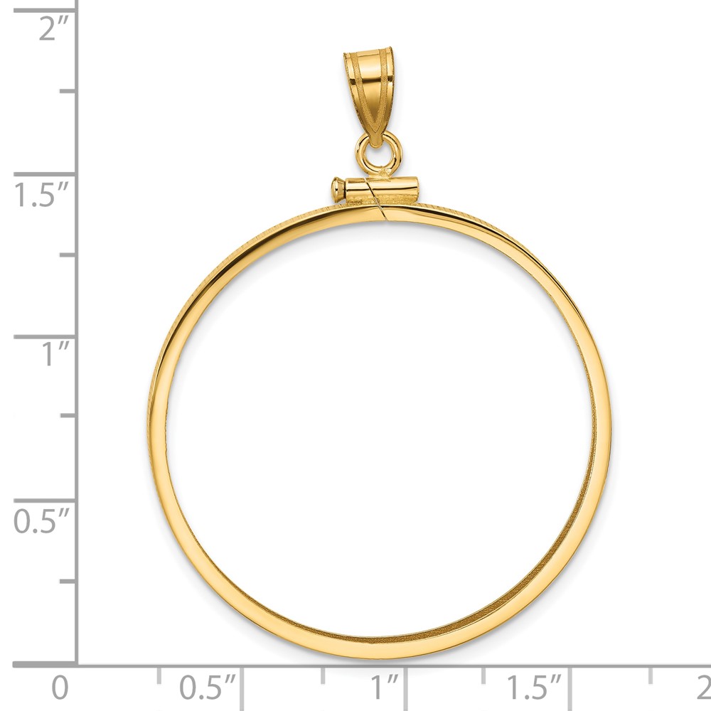 Wideband Distinguished Coin Jewelry 14k Polished 34.2mm x 2.85mm Screw Top Coin Bezel Pendant (C1885/34.2)