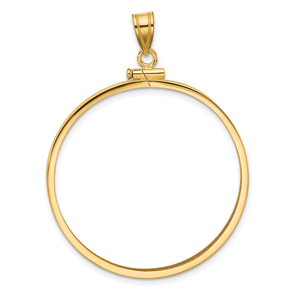 Wideband Distinguished Coin Jewelry 14k Polished 34.2mm x 2.85mm Screw Top Coin Bezel Pendant (C1885/34.2)