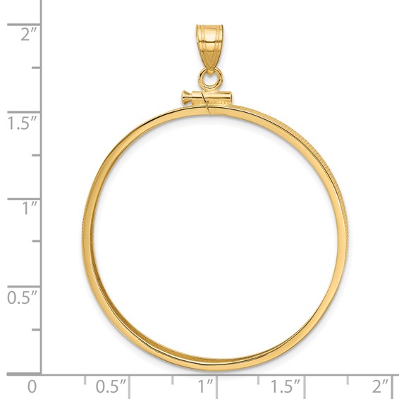 Wideband Distinguished Coin Jewelry 14k Polished 37.0mm x 2.85mm Screw Top Coin Bezel Pendant