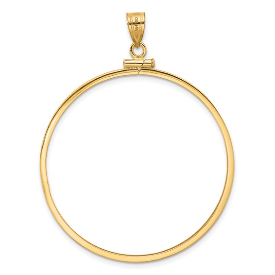 Wideband Distinguished Coin Jewelry 14k Polished 39.5mm x 1.1mm Screw Top Coin Bezel Pendant