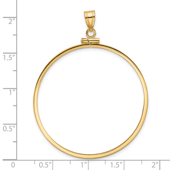 Wideband Distinguished Coin Jewelry 14k Polished 39.5mm x 1.1mm Screw Top Coin Bezel Pendant