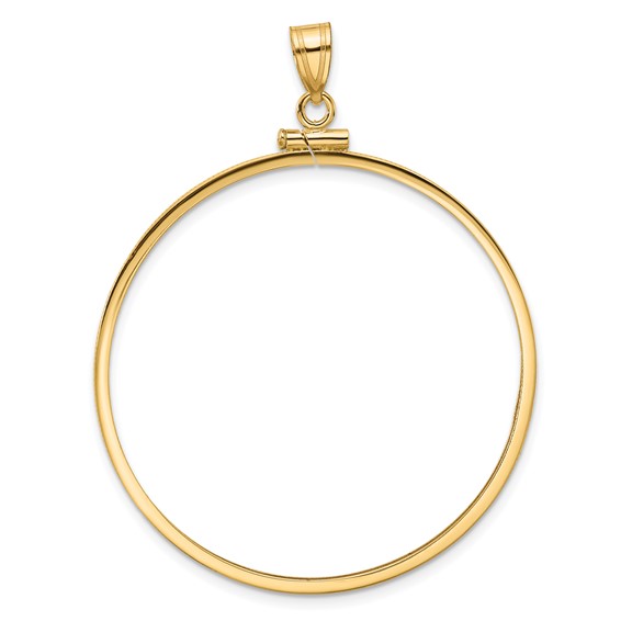 Wideband Distinguished Coin Jewelry 14k Polished 39.5mm x 1.1mm Screw Top Coin Bezel Pendant