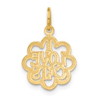 14K Yellow Gold I Love Cats Charm view 3