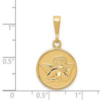 14K Polished and Satin Raphael Angel Round Pendant view 4