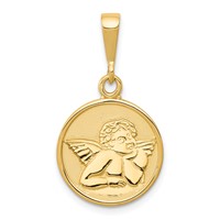 14K Polished and Satin Raphael Angel Round Pendant view 1