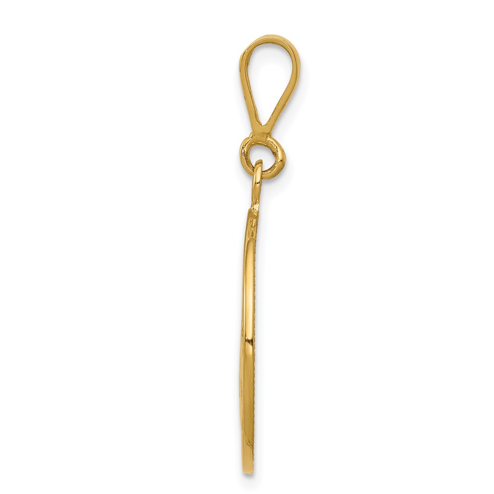 14K Polished and Satin Angel Pendant (C1896)