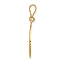 14K Yellow Gold Polished and Satin Angel Round Pendant view 2