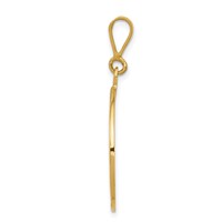 14K Yellow Gold Polished and Satin Angel Round Pendant view 2