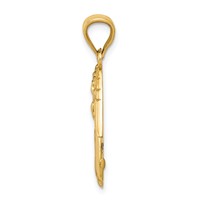 14K Yellow Gold Polished Angel Charm view 2